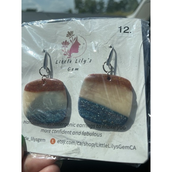 For ResellHandmPolymer Clay earrings lot  -5 Unique 12 Pair Stainless Steel - Picture 6 of 12